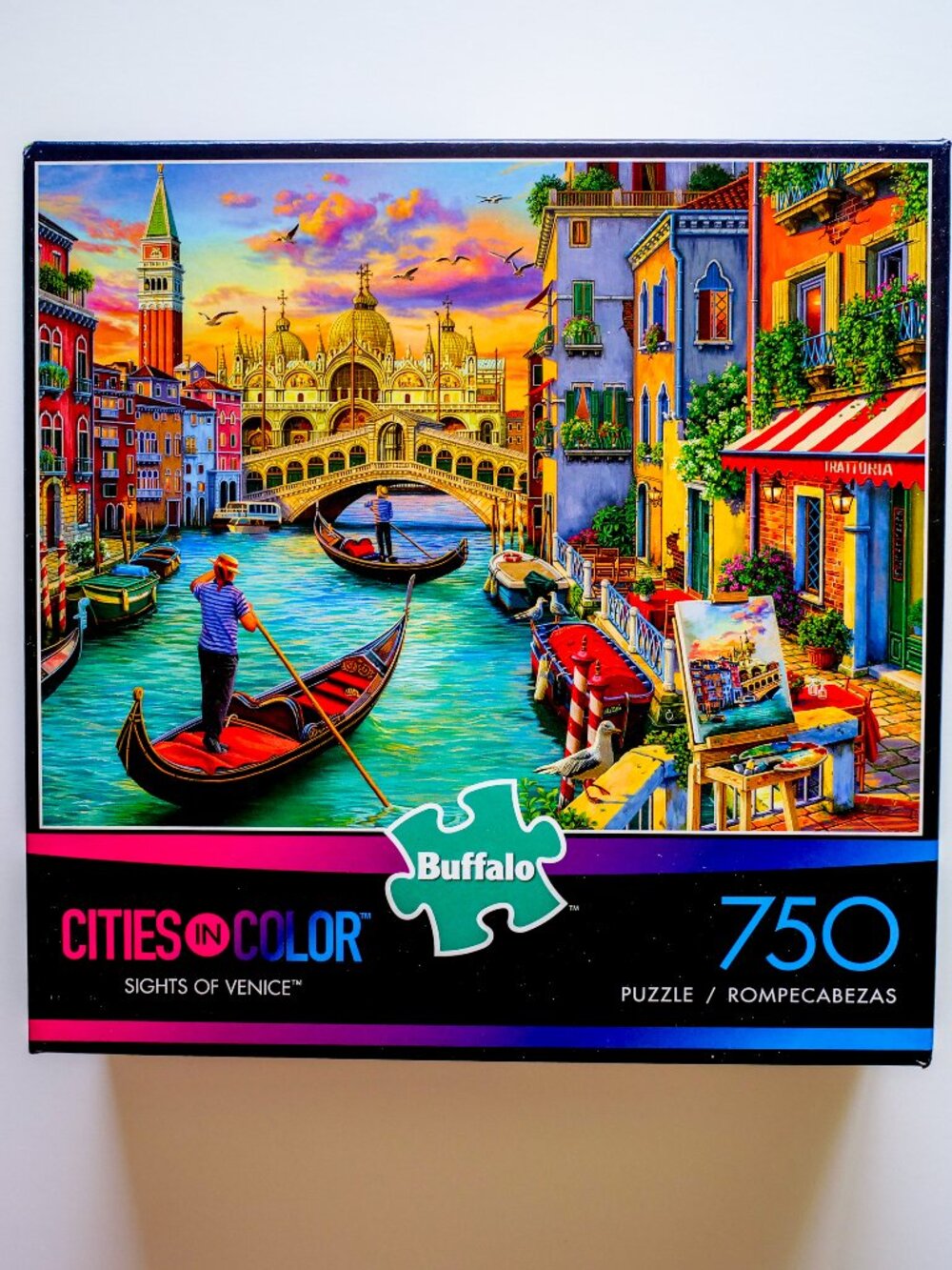 "Sights of Venice" (750) Piece Buffalo Games Jigsaw Puzzle, Cities in Color